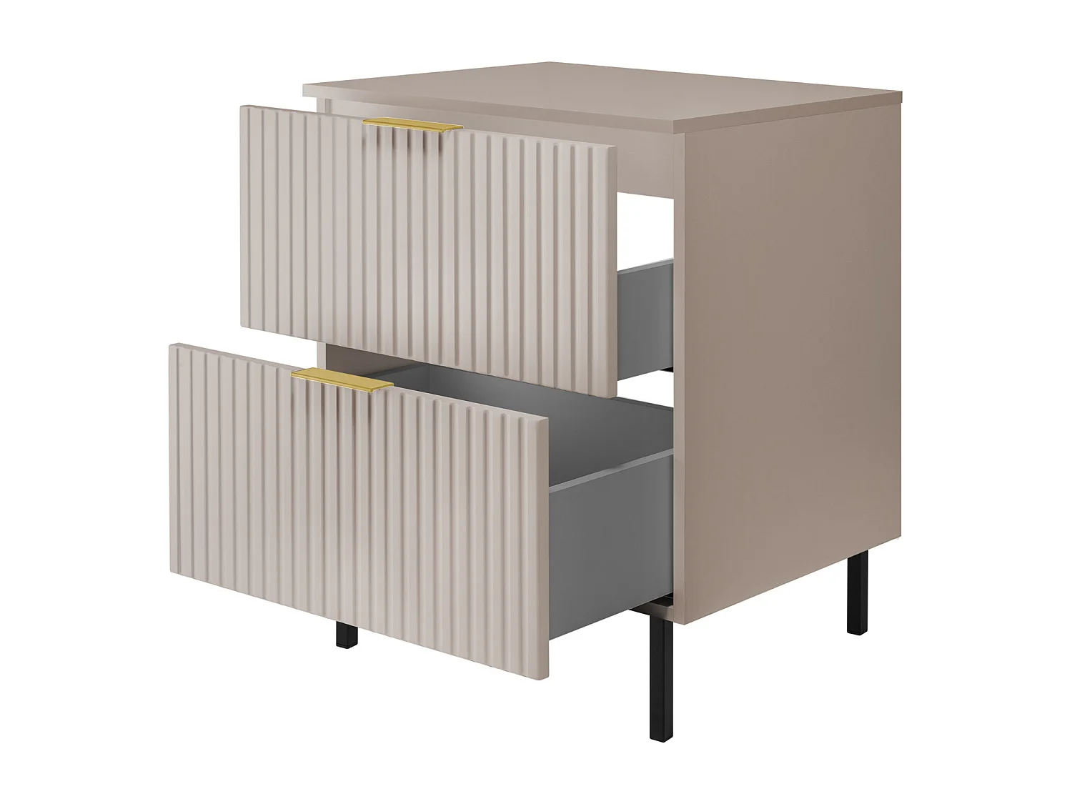 Mueble de lavabo, Cachemira, 60 x 77 x 46 cm, tirador dorado, patas Negros + Encimera