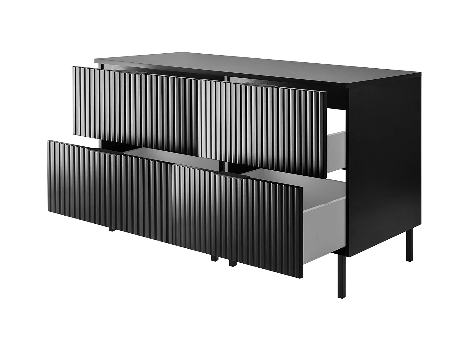 Meuble vasque, Noir, 120 (2 x 60) x 77 x 46 cm, poignée noire, pieds noirs + Plan de travail