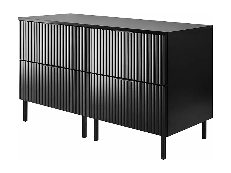 Meuble vasque, Noir, 120 (2 x 60) x 77 x 46 cm, poignée noire, pieds noirs + Plan de travail