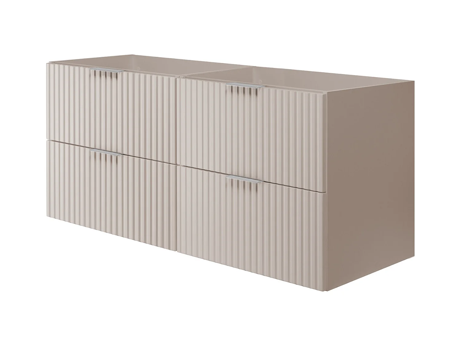 Meuble vasque, Cachemire, 120 (2 x 60) x 57 x 46 cm, poignée argentée, sans plateau