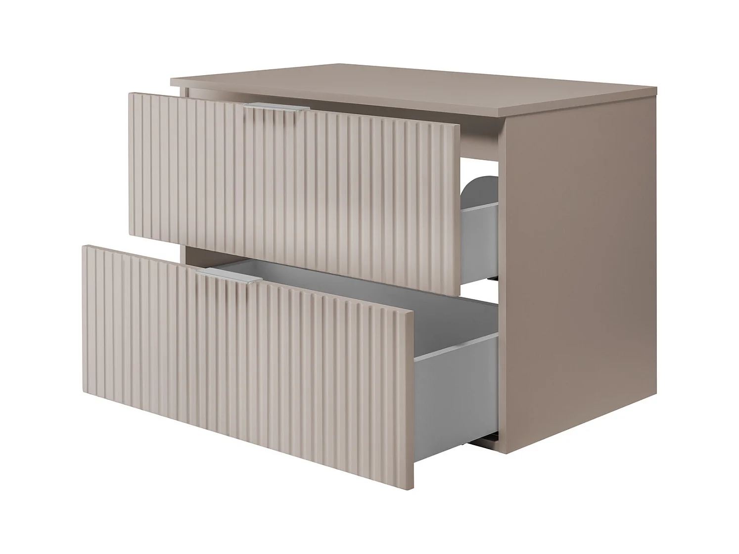 Meuble vasque, Cachemire, 80 x 57 x 46 cm, poignée argentée + Plan de travail