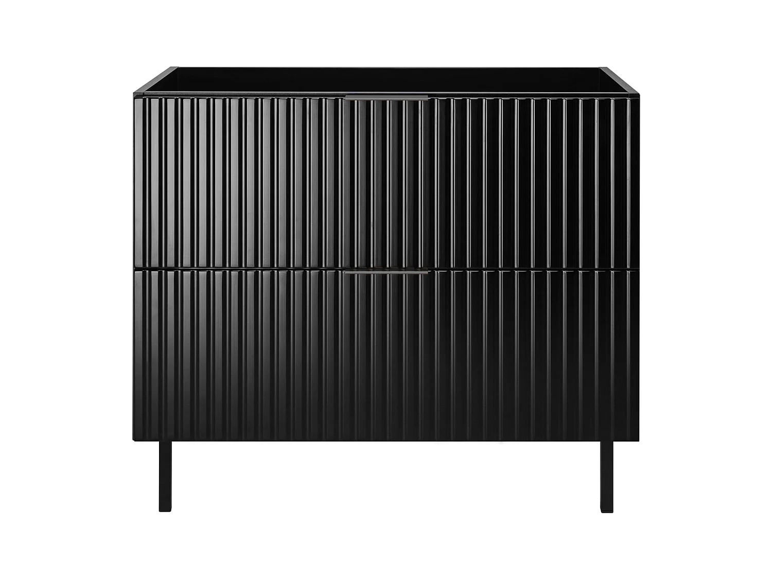 Wastafelmeubel, Zwart, 80 x 77 x 46 cm, Zwarte handgreep, Zwarte poten, zonder bovenblad