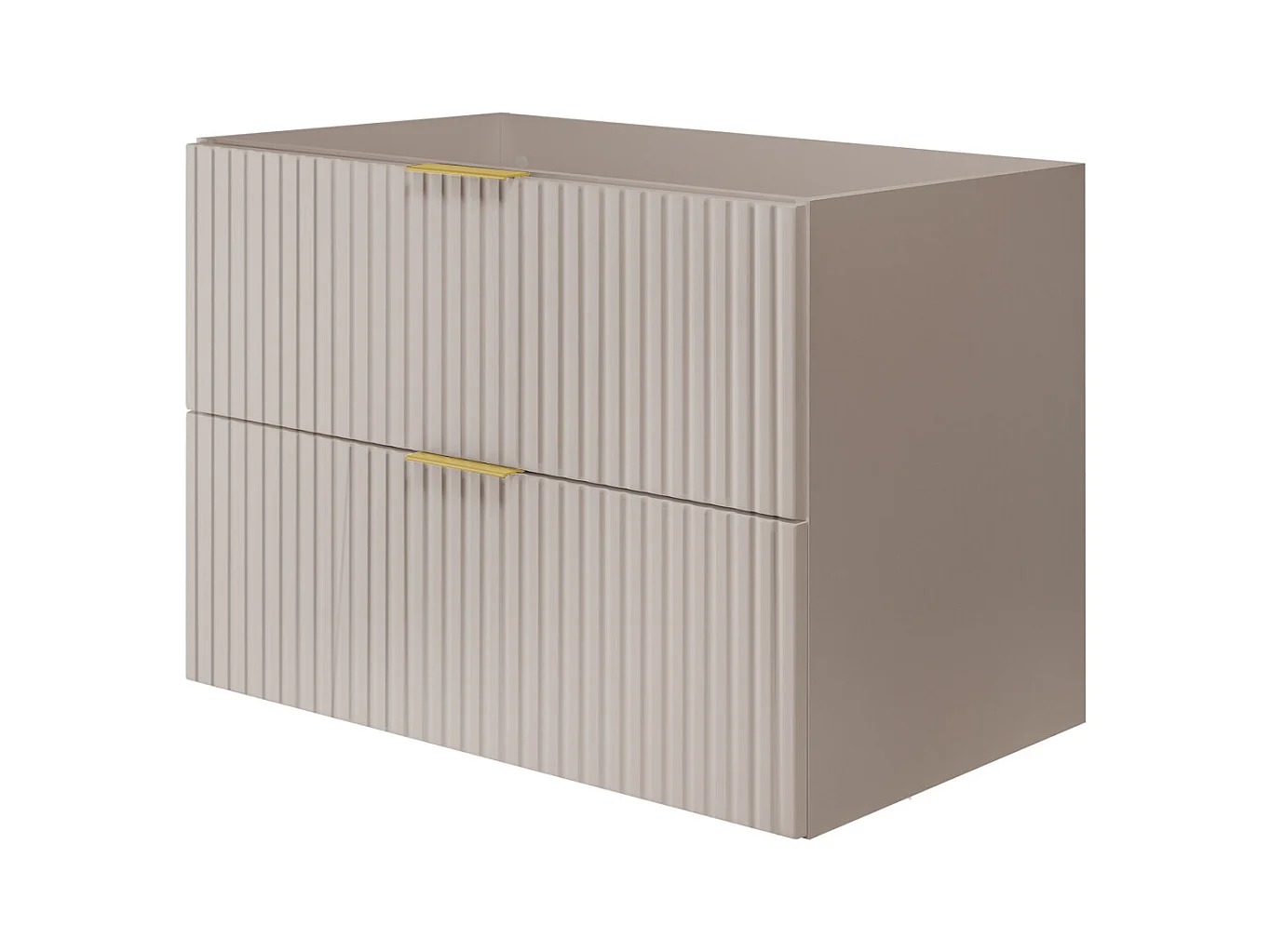 Waschbeckunterschrank, Kaschmir, 80 x 57 x 46 cm, Griff Gold, ohne Arbeitsplatte