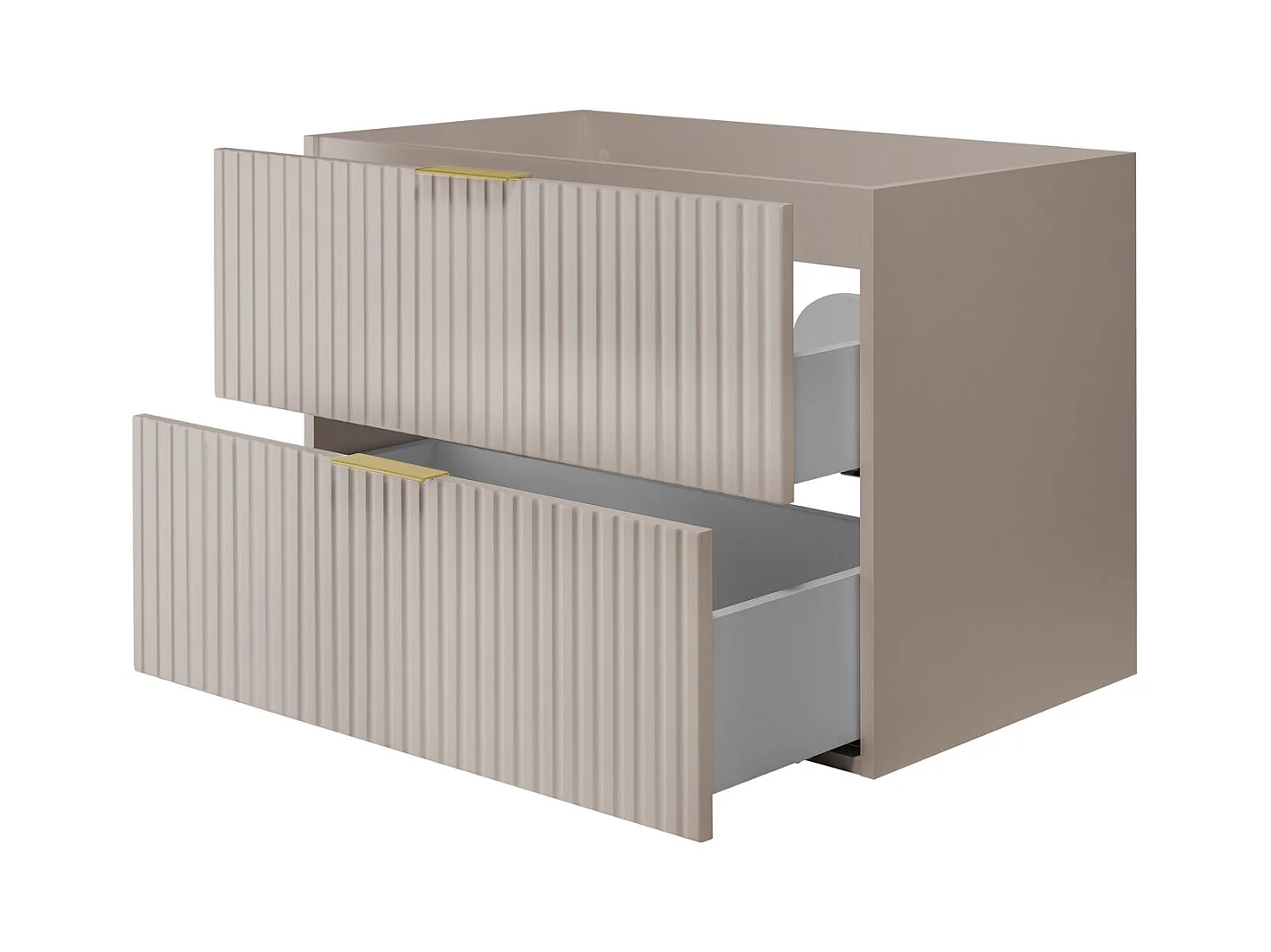 Waschbeckunterschrank, Kaschmir, 80 x 57 x 46 cm, Griff Gold, ohne Arbeitsplatte