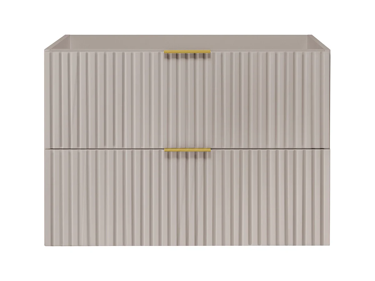 Waschbeckunterschrank, Kaschmir, 80 x 57 x 46 cm, Griff Gold, ohne Arbeitsplatte