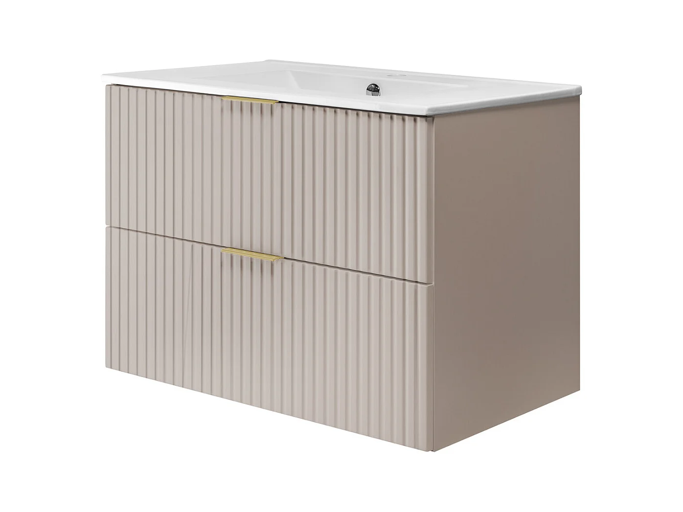 Waschbeckunterschrank, Kaschmir, 80 x 57 x 46 cm, Griff Gold, ohne Arbeitsplatte