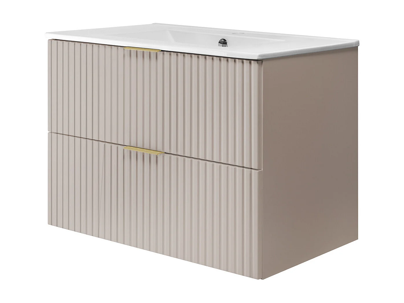 Meuble vasque, Cachemire, 80 x 57 x 46 cm, poignée dorée, sans plateau