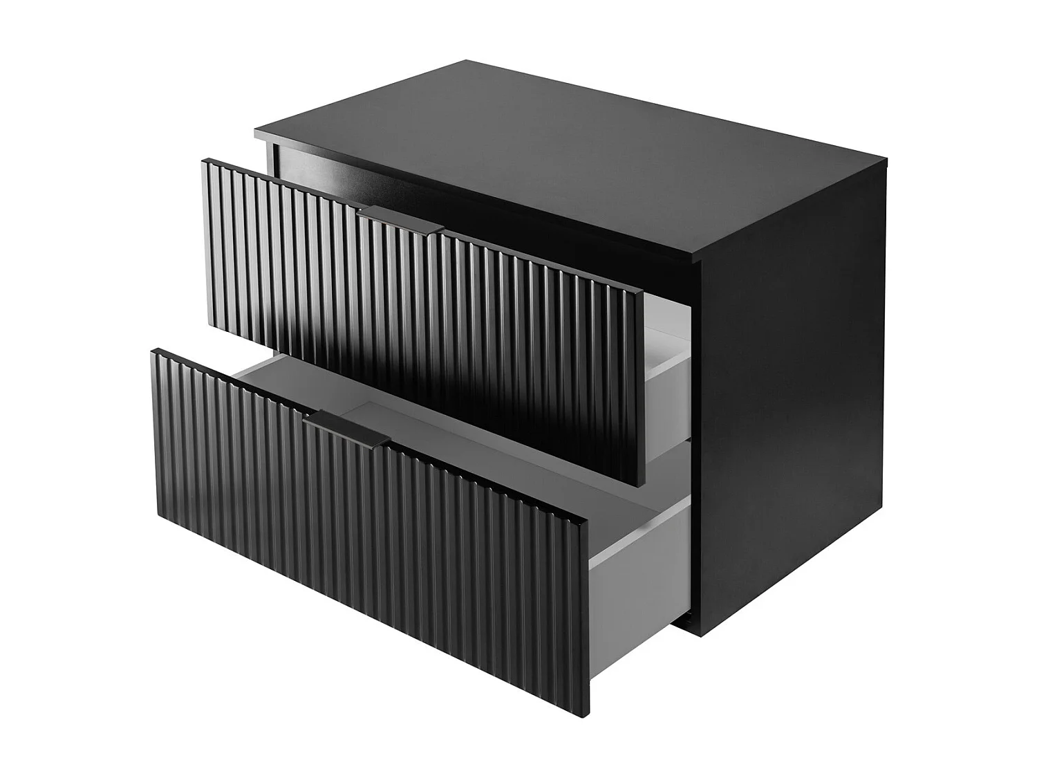 Wastafelmeubel, Zwart, 80 x 57 x 46 cm, Zwarte handgreep + Blad