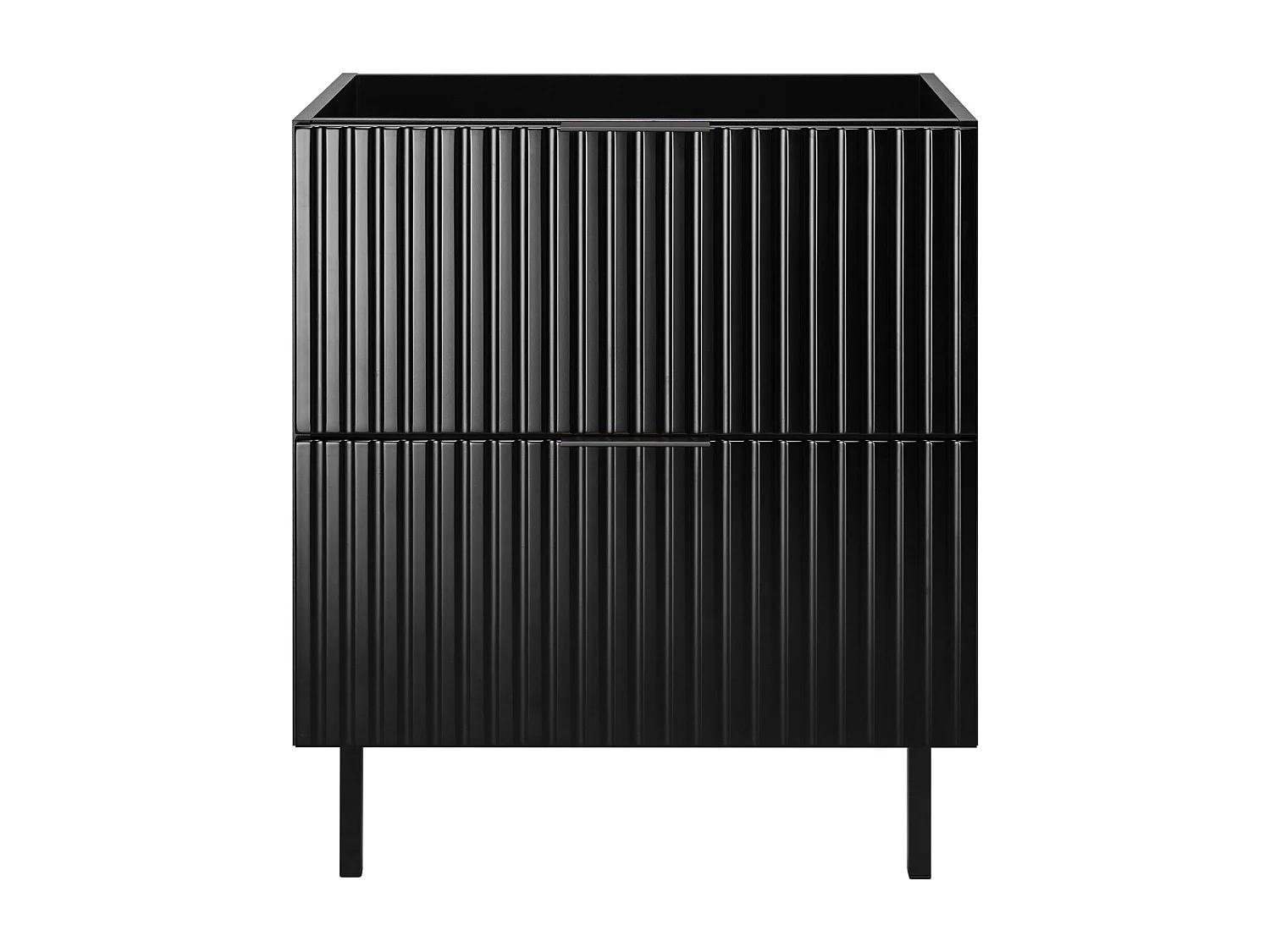 Meuble vasque, Noir, 60 x 77 x 46 cm, poignée noire, pieds noirs, sans plateau
