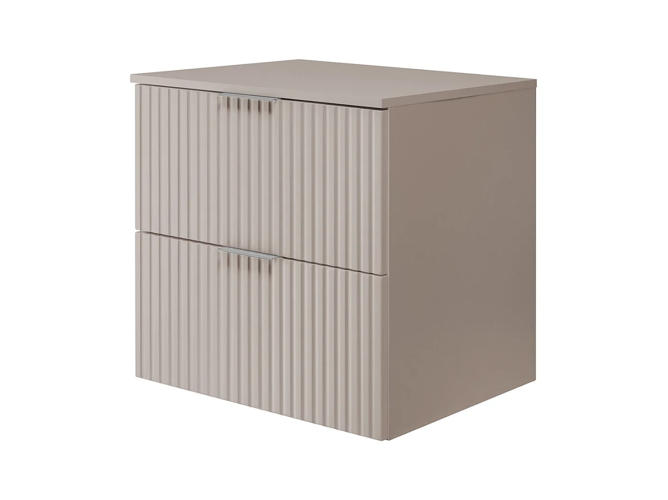 Meuble vasque, Cachemire, 60 x 57 x 46 cm, poignée argentée + Plan de travail