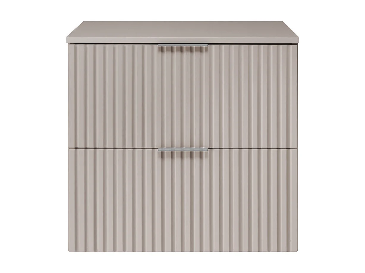 Meuble vasque, Cachemire, 60 x 57 x 46 cm, poignée argentée + Plan de travail