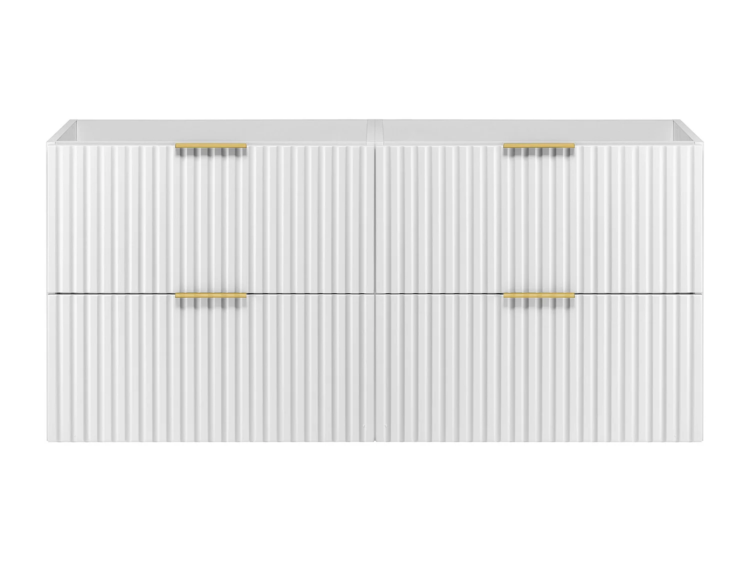 Waschbeckunterschrank, Weiß, 120 (2 x 60) x 57 x 46 cm, Griff Gold, ohne Arbeitsplatte