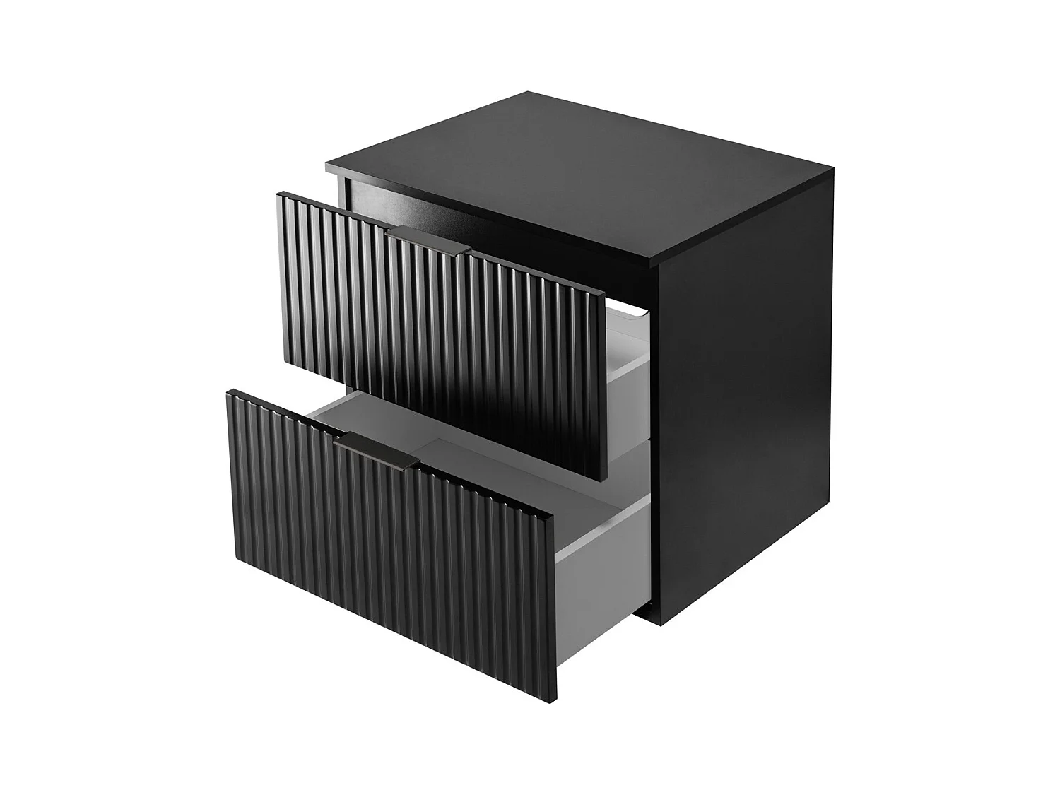 Móvel de lavatório, Preto, 60 x 57 x 46 cm, puxador preto + Tampo