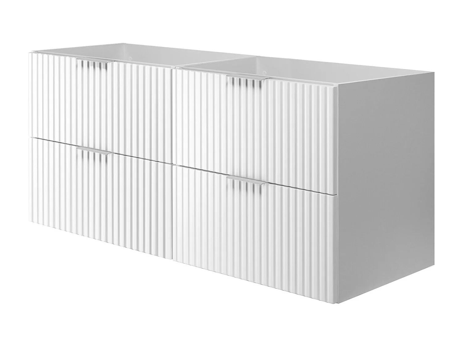 Mobile lavabo, Bianco, 120 (2 x 60) x 57 x 46 cm, maniglia argento, senza piano