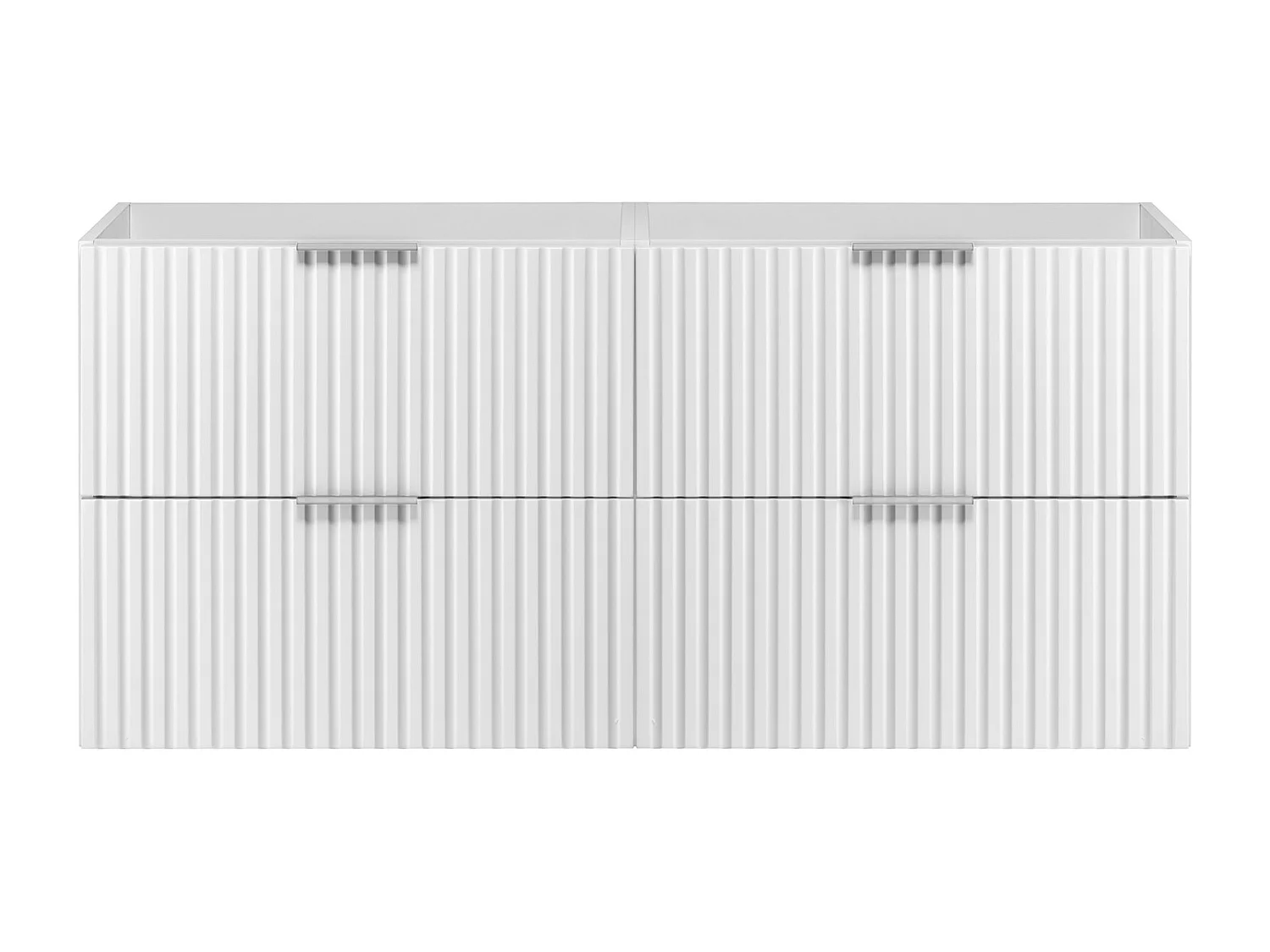 Mobile lavabo, Bianco, 120 (2 x 60) x 57 x 46 cm, maniglia argento, senza piano