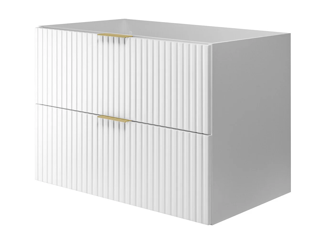 Waschbeckunterschrank, Weiß, 80 x 57 x 46 cm, Griff Gold, ohne Arbeitsplatte