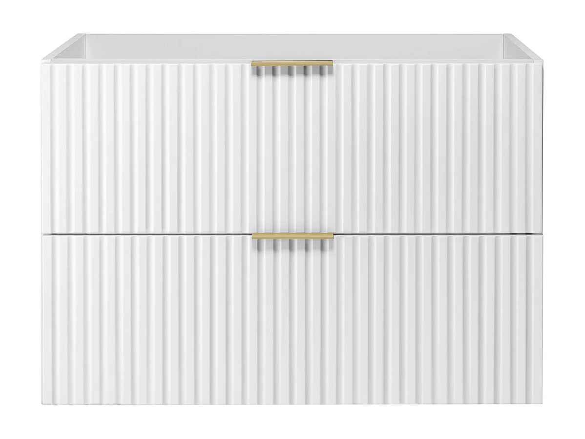 Mueble de lavabo, Blanco, 80 x 57 x 46 cm, tirador dorado, sin encimera