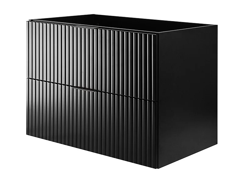Waschbeckunterschrank, Schwarz, 80 x 57 x 46 cm, schwarzer Griff, ohne Arbeitsplatte