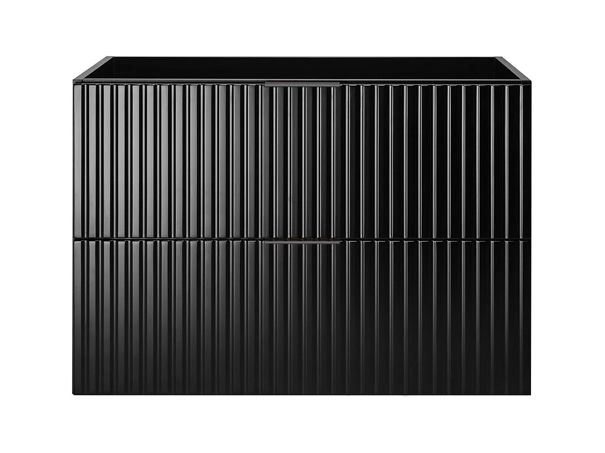 Waschbeckunterschrank, Schwarz, 80 x 57 x 46 cm, schwarzer Griff, ohne Arbeitsplatte