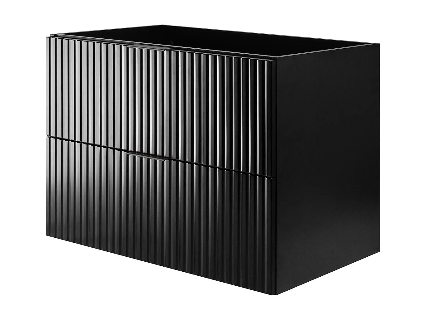 Meuble vasque, Noir, 80 x 57 x 46 cm, poignée noire, sans plateau