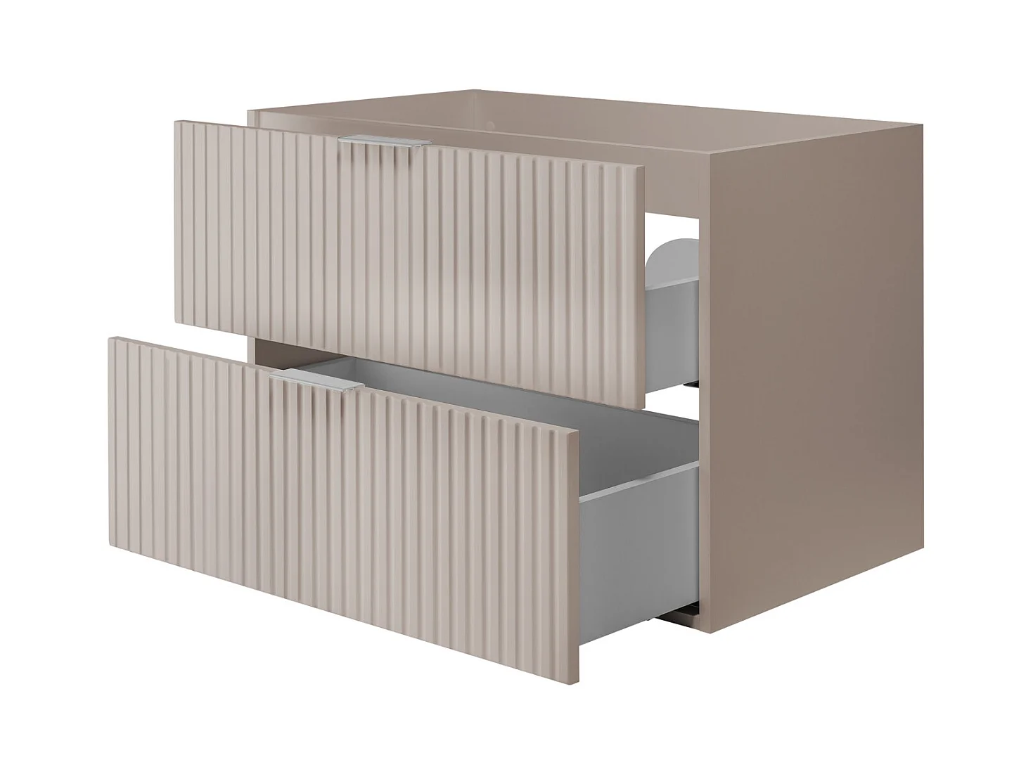 Wastafelmeubel, Kasjmier, 80 x 57 x 46 cm, zilveren greep, zonder deksel