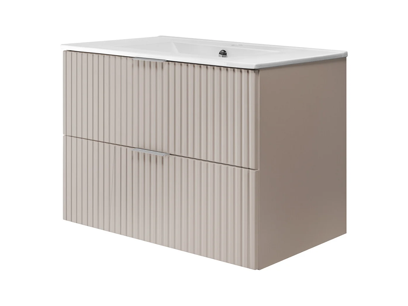 Wastafelmeubel, Kasjmier, 80 x 57 x 46 cm, zilveren greep, zonder deksel