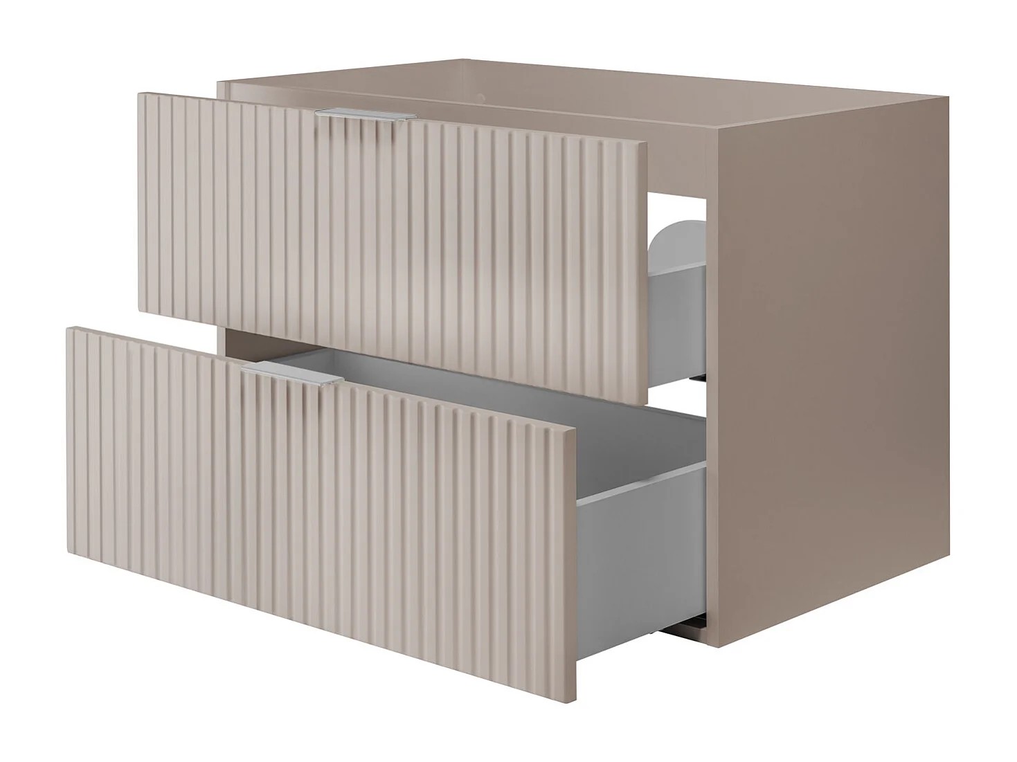 Meuble vasque, Cachemire, 80 x 57 x 46 cm, poignée argentée, sans couvercle