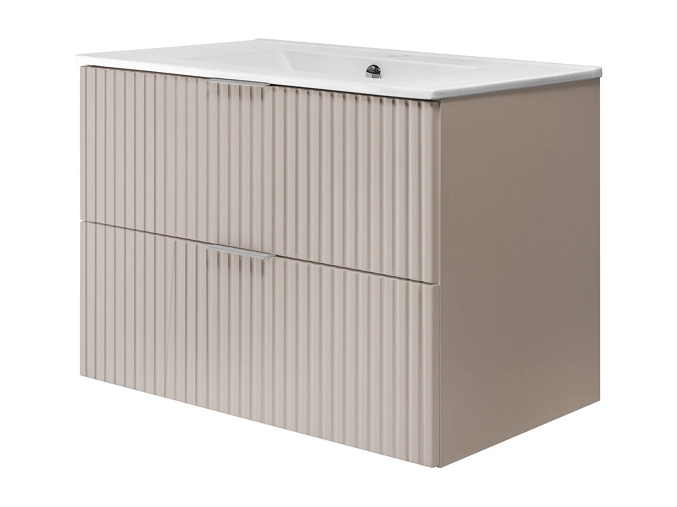 Meuble vasque, Cachemire, 80 x 57 x 46 cm, poignée argentée, sans couvercle