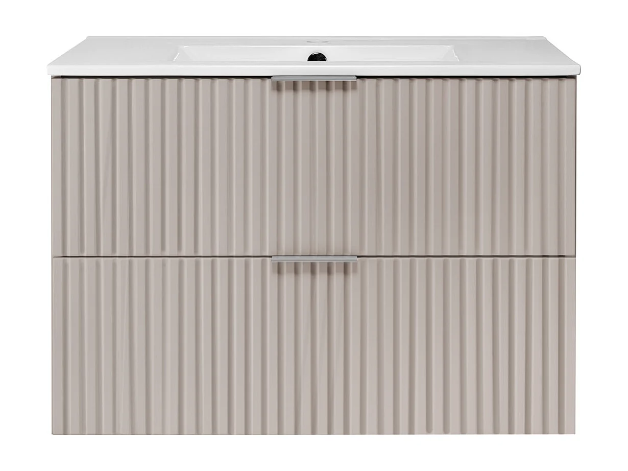 Meuble vasque, Cachemire, 80 x 57 x 46 cm, poignée argentée, sans couvercle