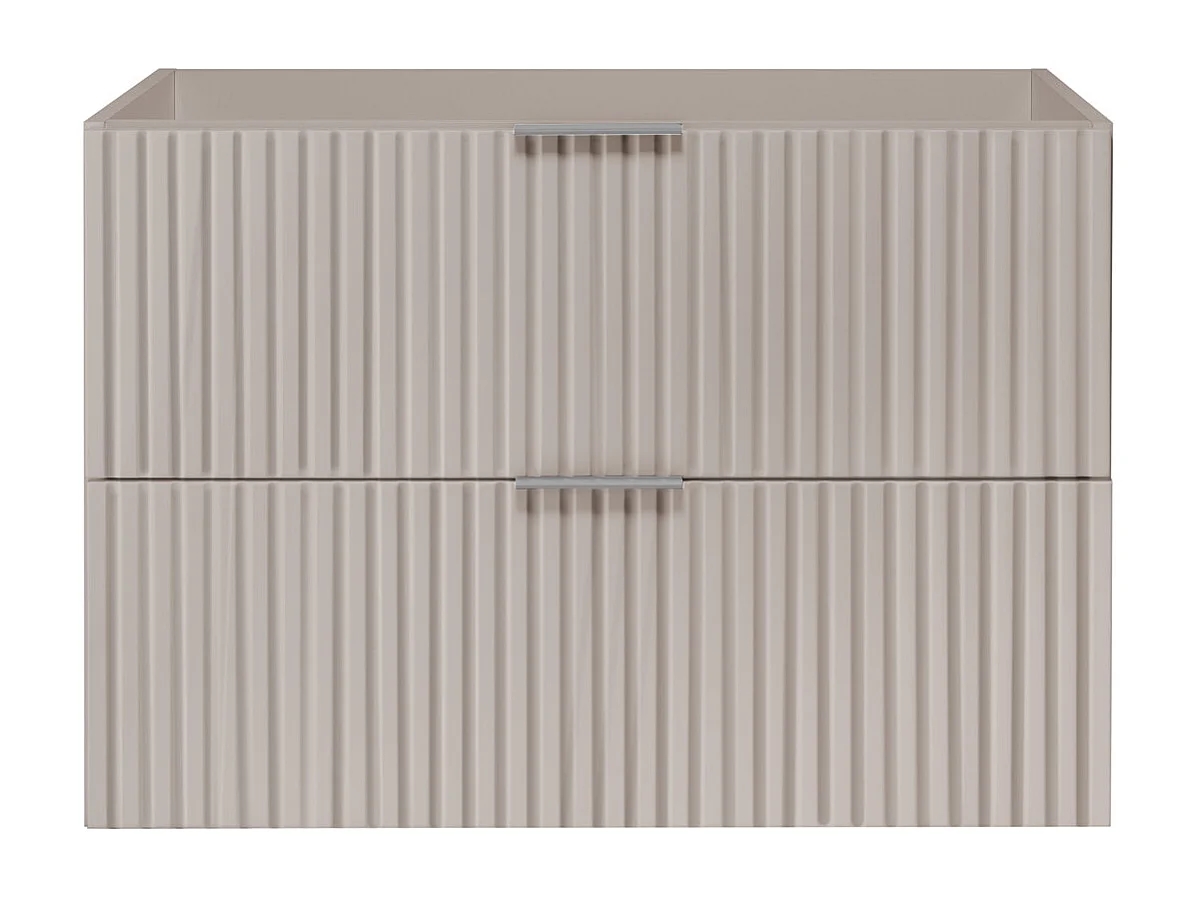 Meuble vasque, Cachemire, 80 x 57 x 46 cm, poignée argentée, sans couvercle