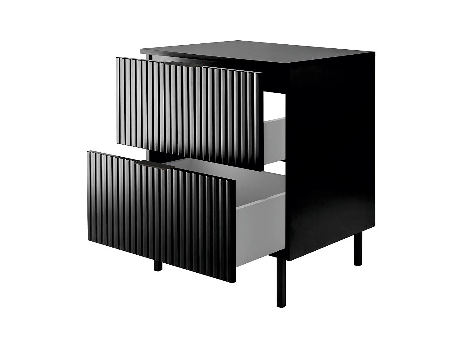 Meuble vasque, Noir, 60 x 77 x 46 cm, poignée noire, pieds noirs + Plan de travail