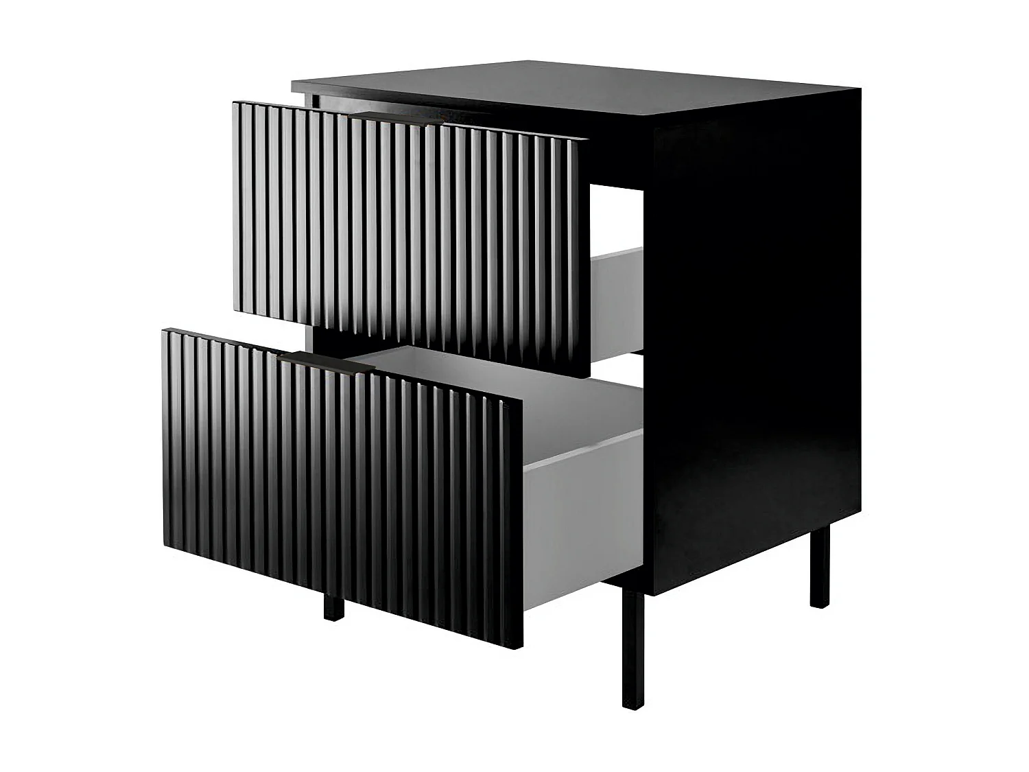 Meuble vasque, Noir, 60 x 77 x 46 cm, poignée noire, pieds noirs + Plan de travail