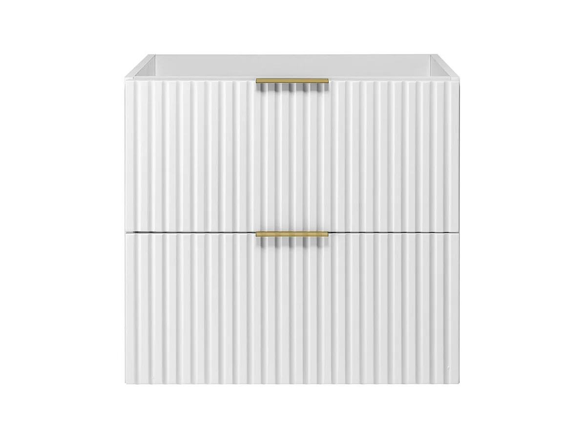 Waschbeckunterschrank, Weiß, 60 x 57 x 46 cm, Griff Gold, ohne Arbeitsplatte