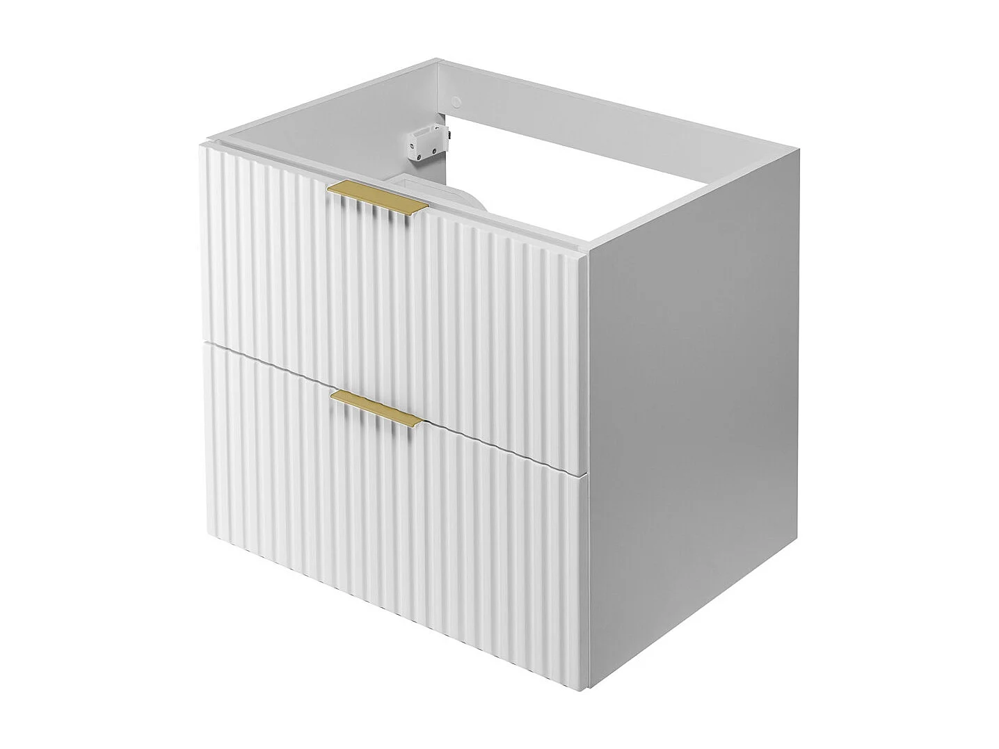 Mobile lavabo, Bianco, 60 x 57 x 46 cm, maniglia oro, senza piano
