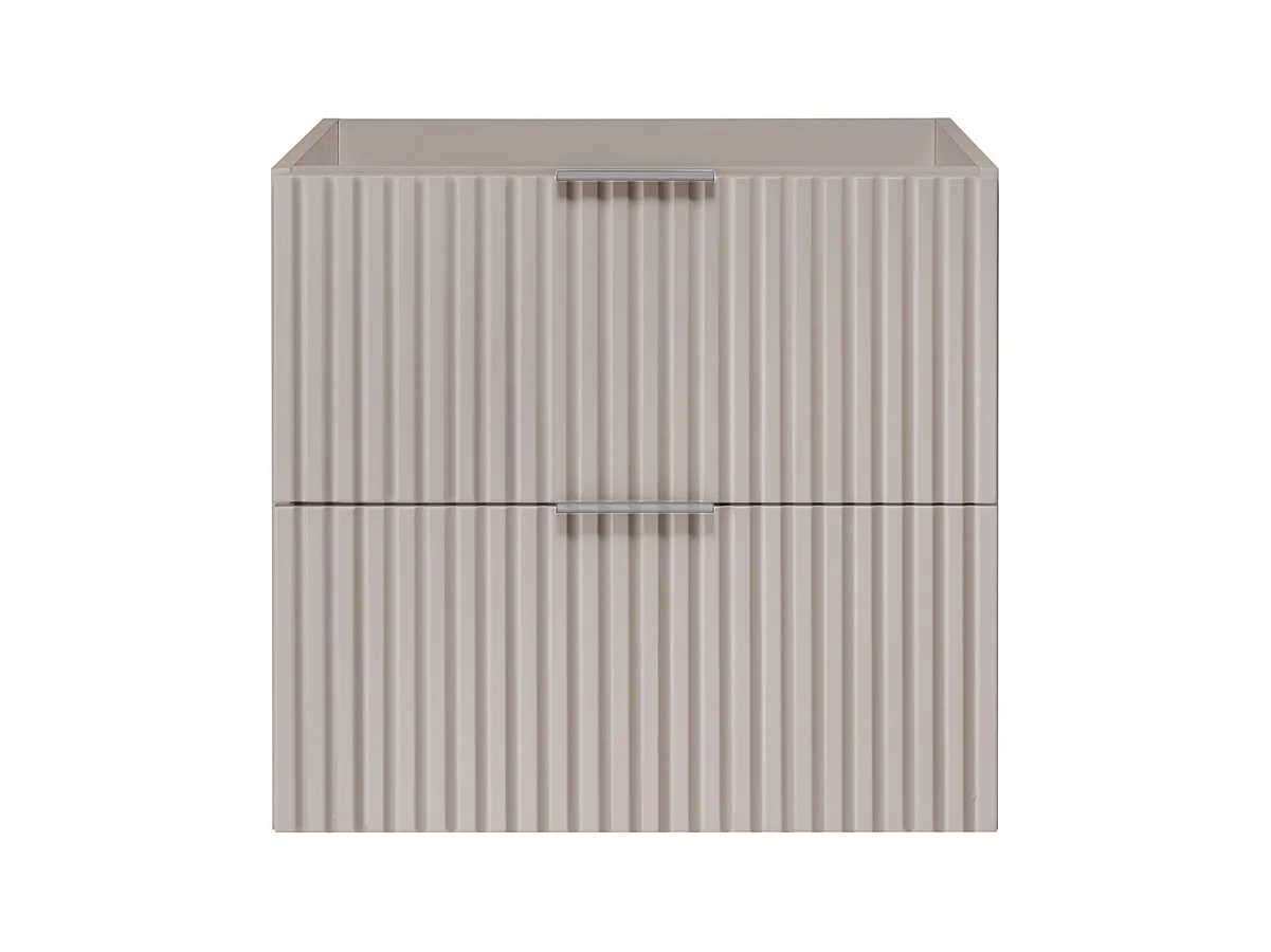 Meuble vasque, Cachemire, 60 x 57 x 46 cm, poignée argentée, sans plateau