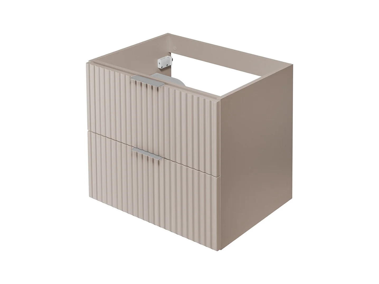 Meuble vasque, Cachemire, 60 x 57 x 46 cm, poignée argentée, sans plateau