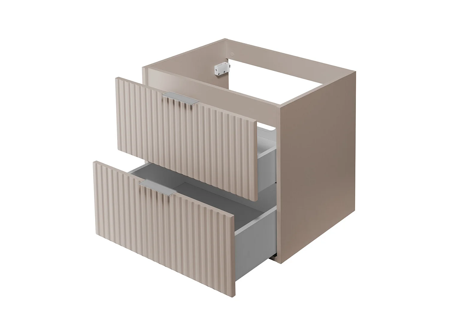 Meuble vasque, Cachemire, 60 x 57 x 46 cm, poignée argentée, sans plateau