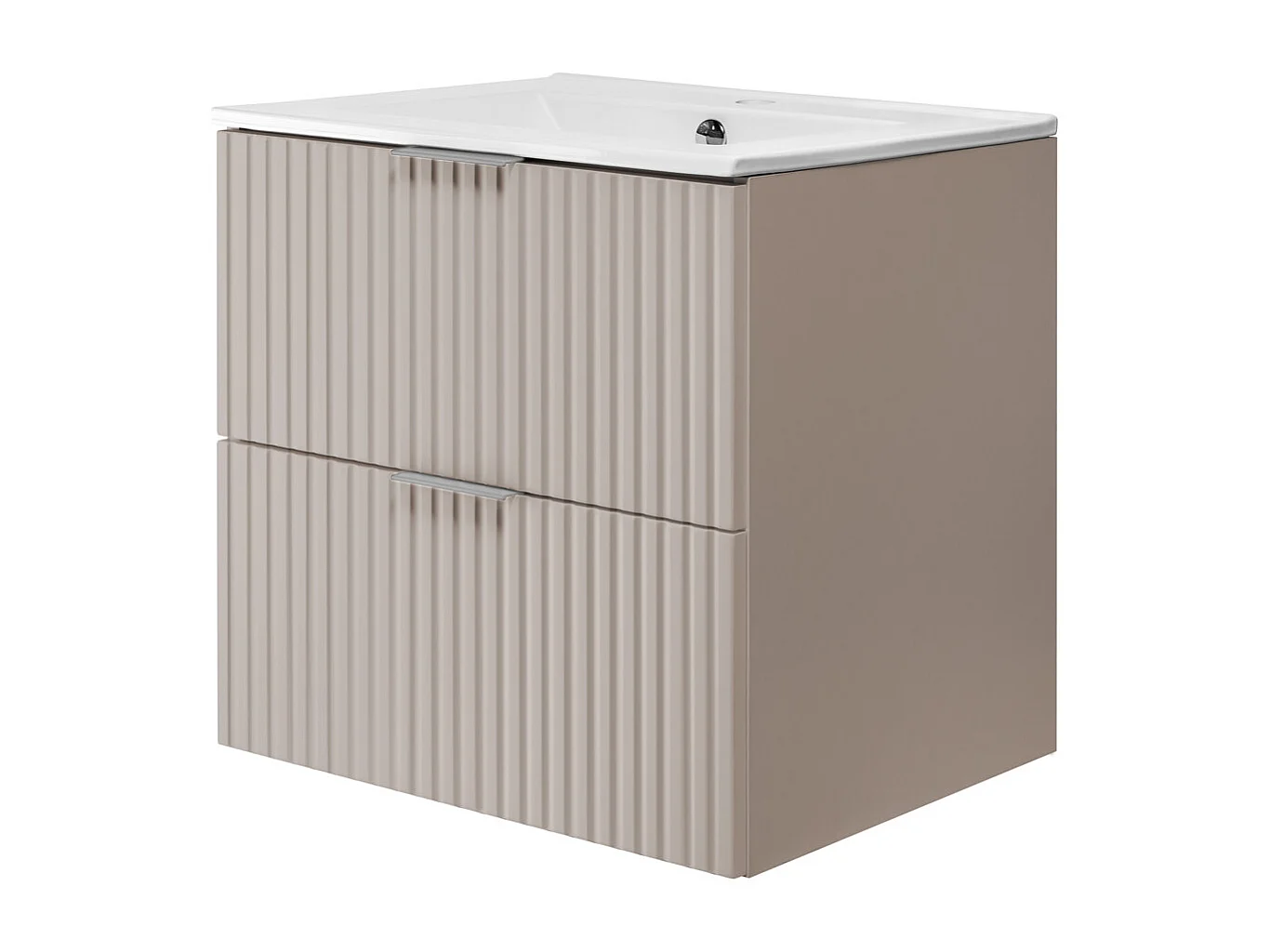 Meuble vasque, Cachemire, 60 x 57 x 46 cm, poignée argentée, sans plateau