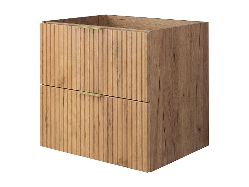 Wastafelmeubel, Eik Craft, 60 x 57 x 46 cm, gouden greep, zonder bovenblad