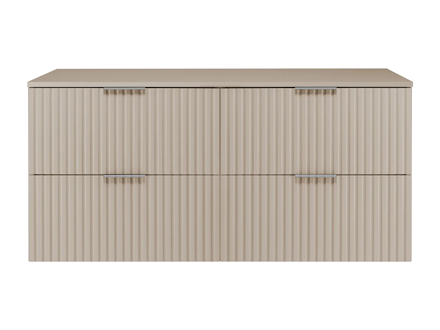 Meuble vasque, Cachemire, 120 (2 x 60) x 57 x 46 cm, poignée argentée + Plan de travail