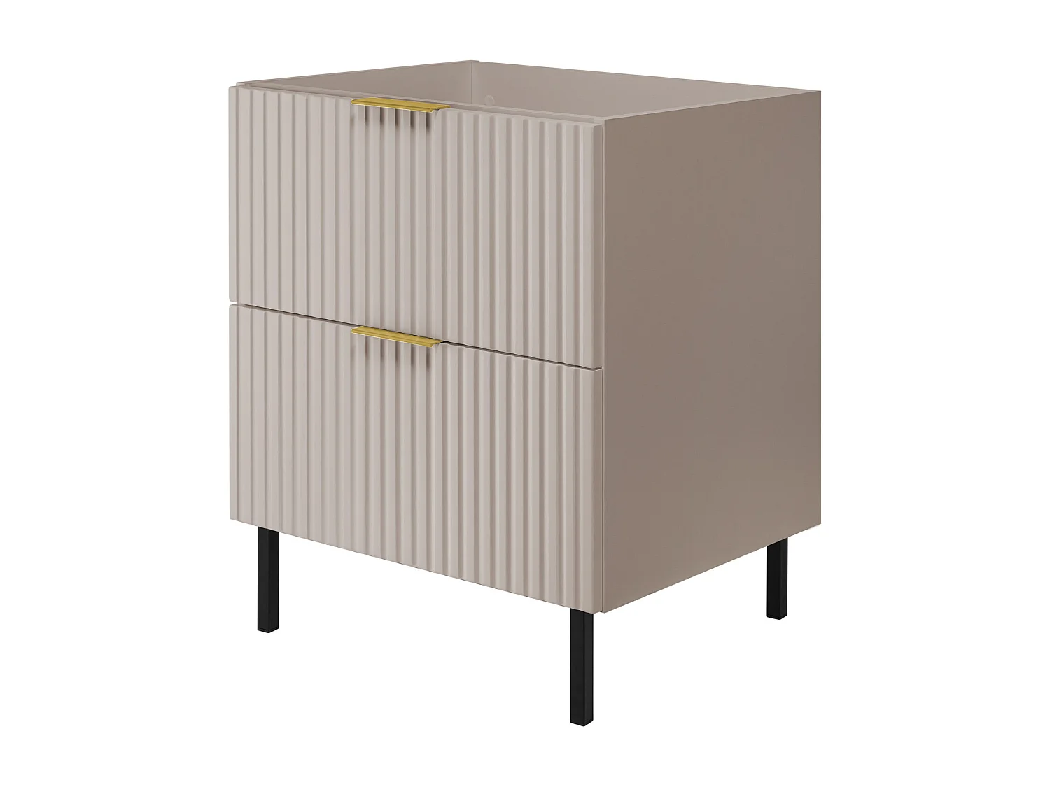 Szafka pod umywalkę, Kaszmir, 60 x 77 x 46 cm, uchwyt złoty, nogi czarne, bez blatu