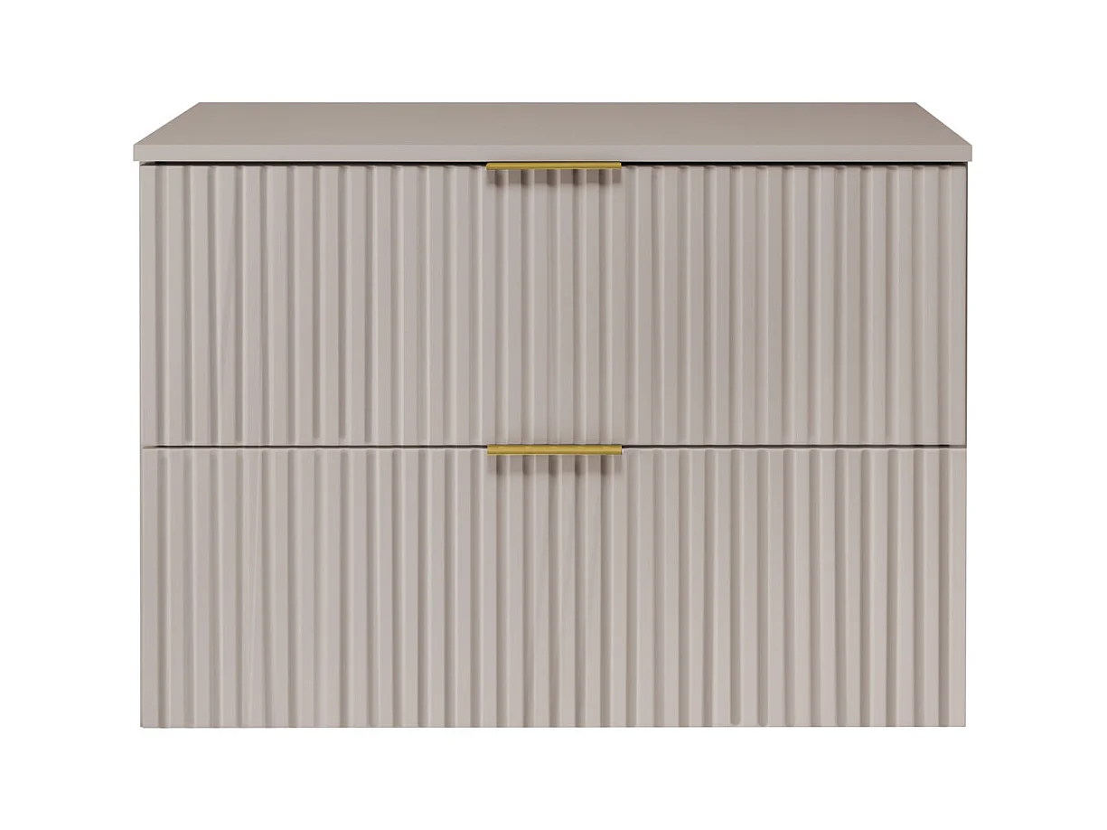 Wastafelmeubel, Kasjmier, 80 x 57 x 46 cm, gouden greep + Blad