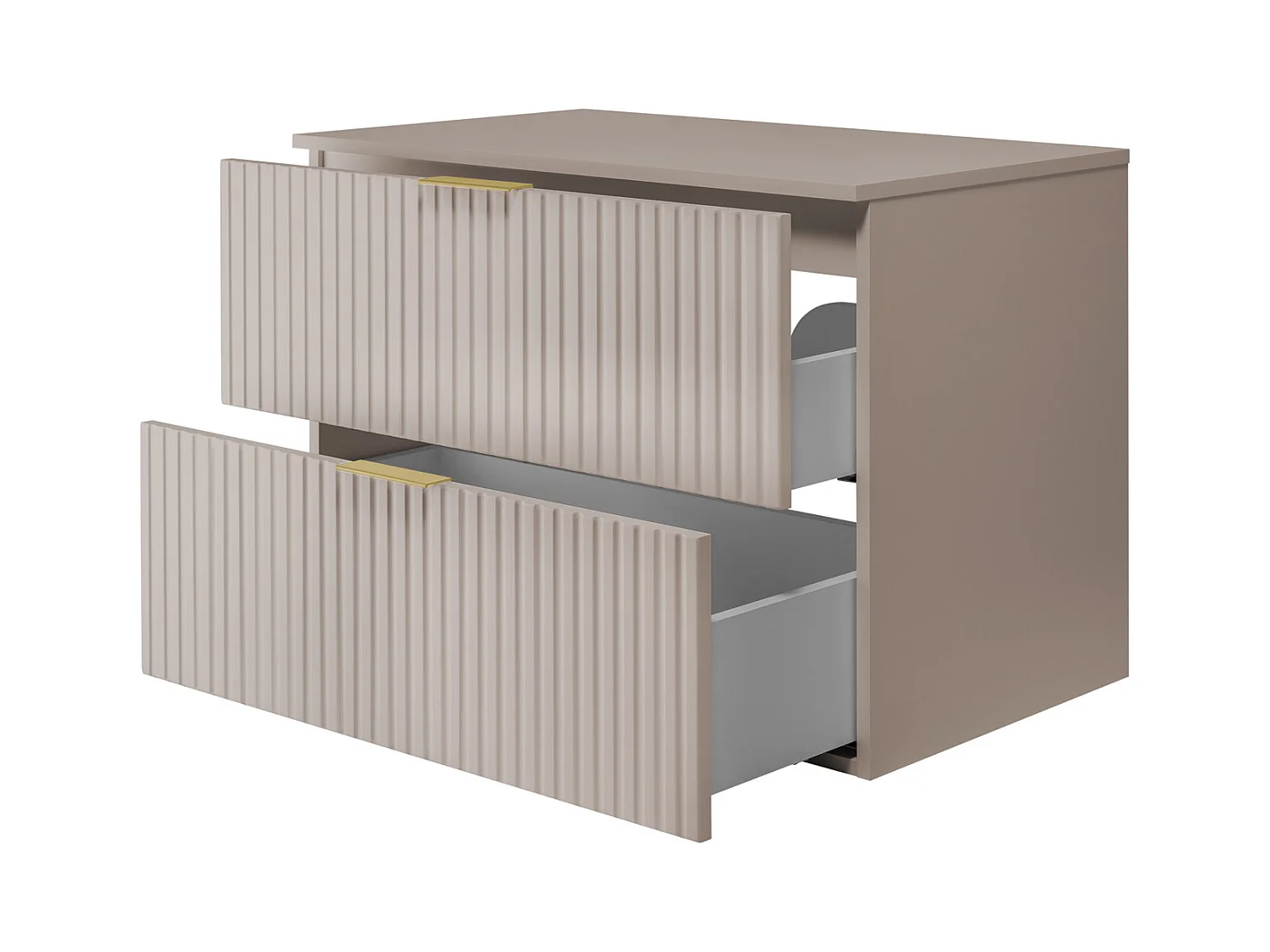 Wastafelmeubel, Kasjmier, 80 x 57 x 46 cm, gouden greep + Blad