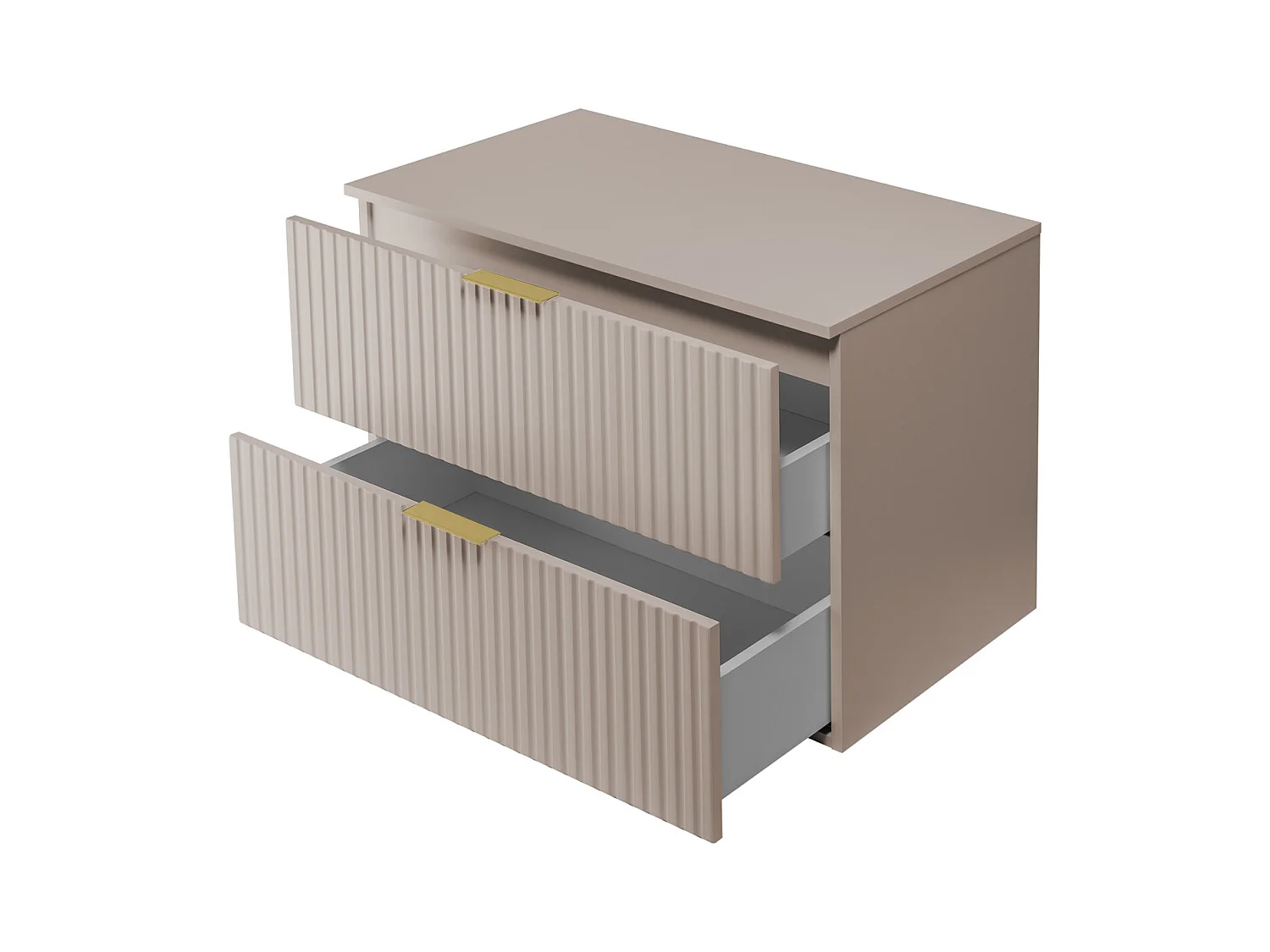 Wastafelmeubel, Kasjmier, 80 x 57 x 46 cm, gouden greep + Blad