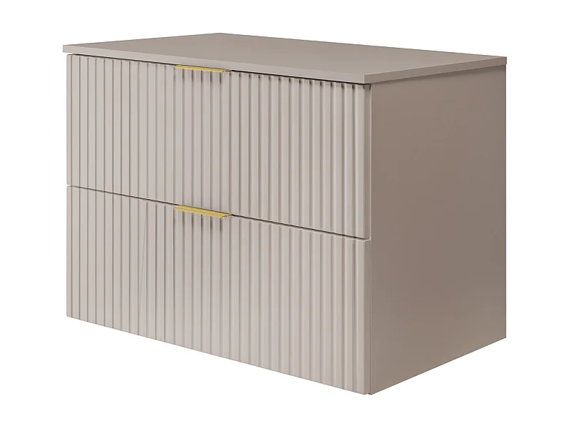 Mobile lavabo, Cashmere, 80 x 57 x 46 cm, maniglia oro + Piano