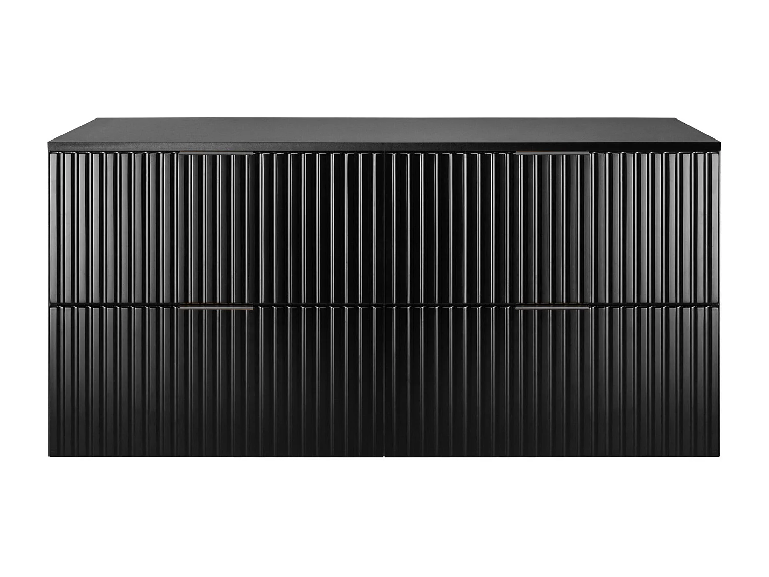 Meuble vasque, Noir, 120 (2 x 60) x 57 x 46 cm, poignée noire + Plan de travail