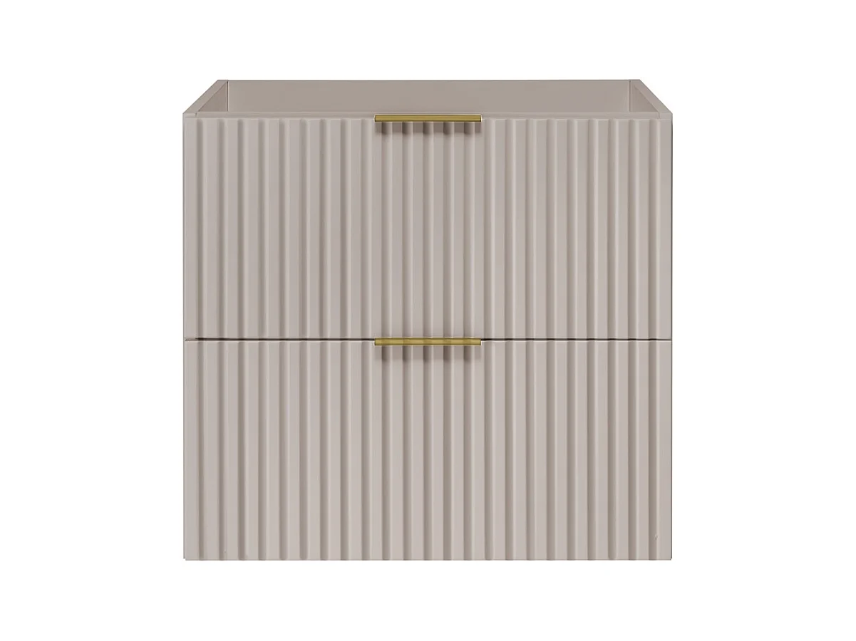 Meuble vasque, Cachemire, 60 x 57 x 46 cm, poignée dorée, sans plateau