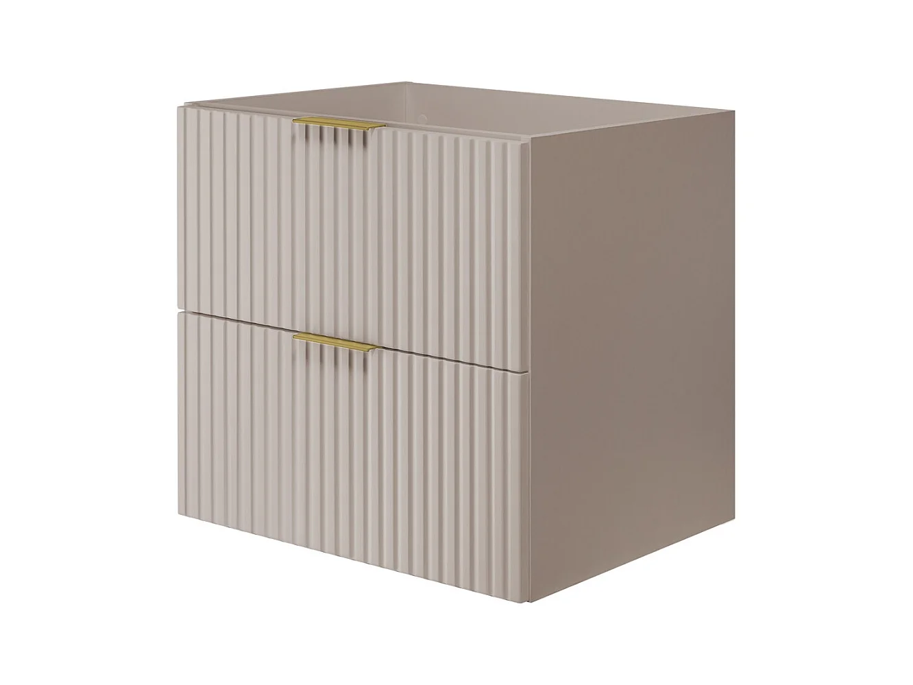 Meuble vasque, Cachemire, 60 x 57 x 46 cm, poignée dorée, sans plateau