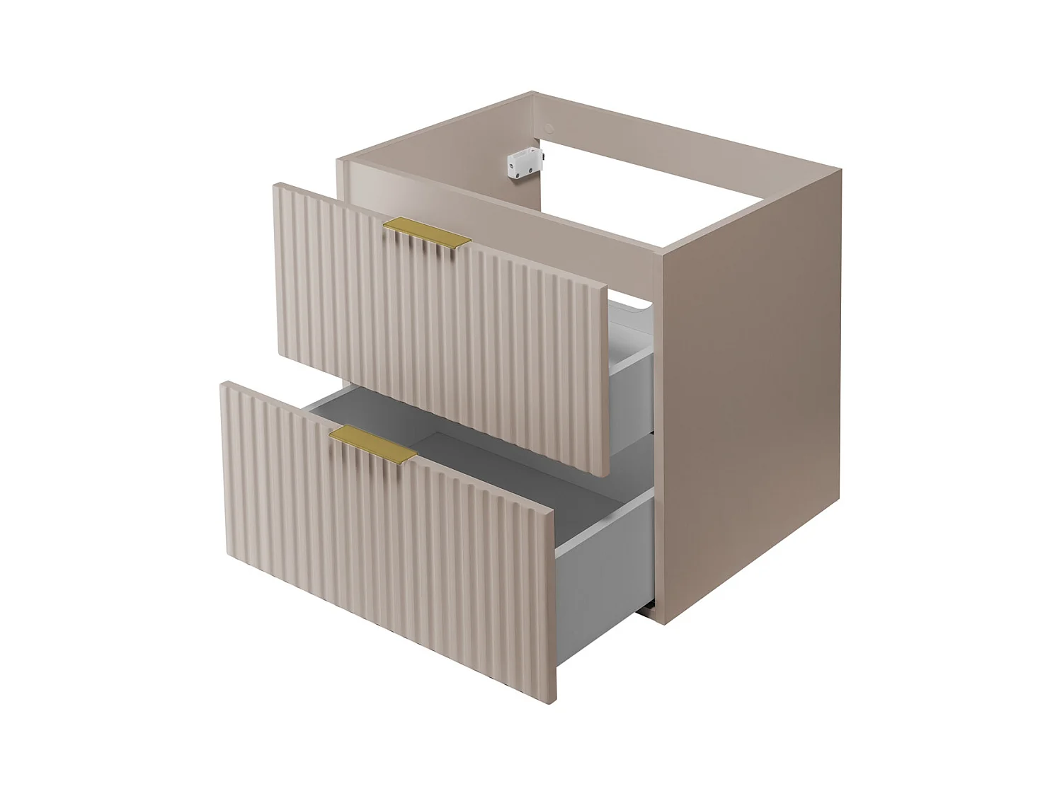 Móvel de lavatório, Caxemira, 60 x 57 x 46 cm, puxador dourado, sem bancada