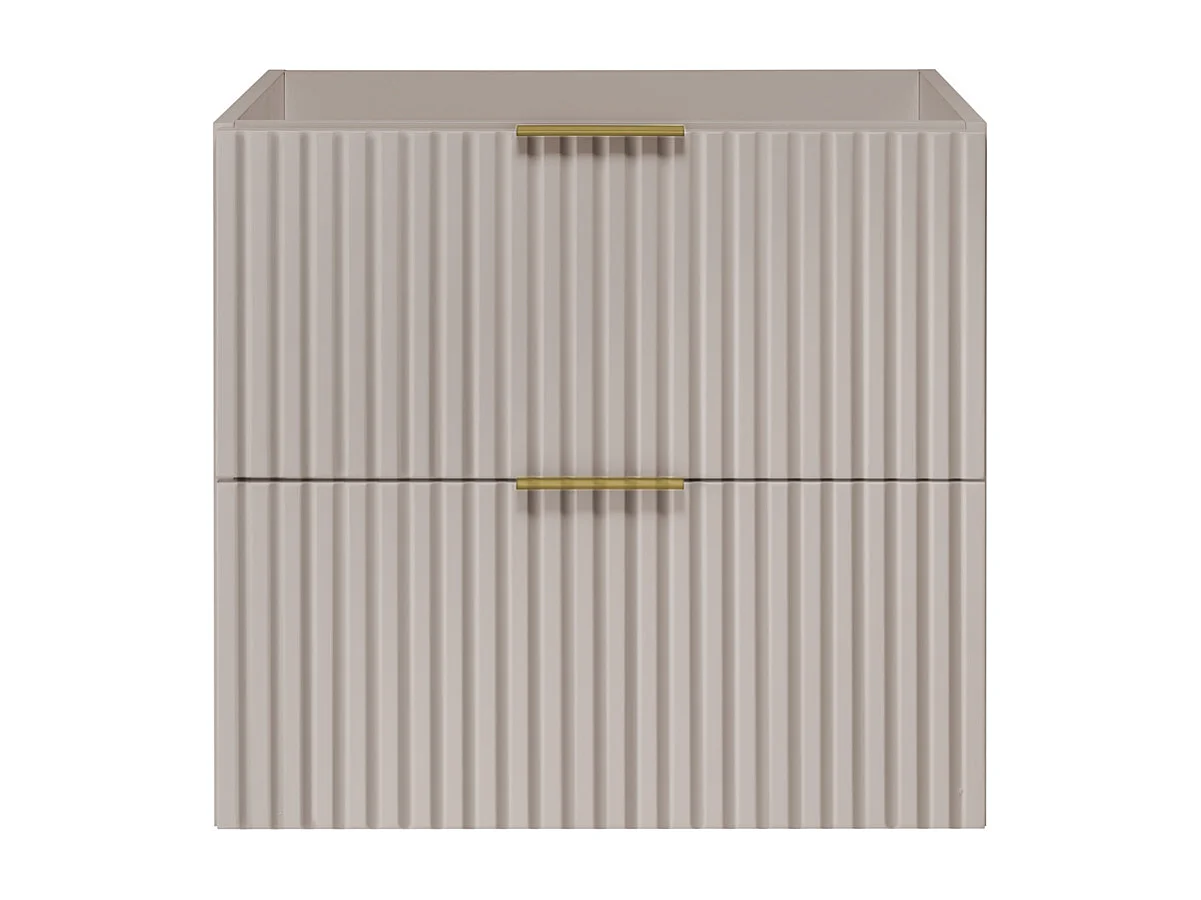 Meuble vasque, Cachemire, 60 x 57 x 46 cm, poignée dorée, sans plateau